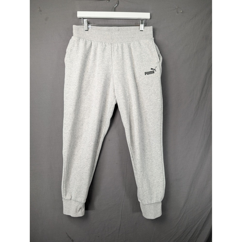Puma Mens Gray Fleece Jogger Sweatpants Size Medium